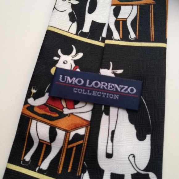 Whimsical Cow Theme Tie by Umo Lorenzo - Picture 2 of 4